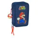 School Case with Accessories Super Mario Trick Red Dark blue 12,5 x 19,5 x 5,5 cm 37 Pieces