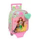 Mochila Escolar con Ruedas Disney Princess Bloom Verde Rosa 22 x 27 x 10 cm