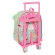 Mochila Escolar con Ruedas Disney Princess Bloom Verde Rosa 22 x 27 x 10 cm