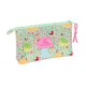 Portatodo Triple Disney Princess Bloom Verde Rosa 22 x 12 x 3 cm