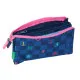 Triple Carry-all Benetton Damero Navy Blue 22 x 12 x 3 cm