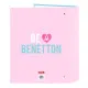 Ring binder Benetton Unique Pink Turquoise A4 27 x 33 x 6 cm