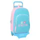 Mochila Escolar con Ruedas Benetton Unique Rosa Turquesa 30 x 46 x 14 cm