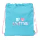 Backpack with Strings Benetton Unique Pink Turquoise 35 x 40 x 1 cm