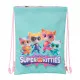 Backpack with Strings SuperKitties Pink Turquoise 26 x 34 x 1 cm