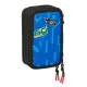 Triple Pencil Case Hot Wheels Let's race Blue Black 12,5 x 19,5 x 5,5 cm 37 Pieces