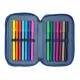 Double Pencil Case Cars Racing Navy Blue 12.5 x 19.5 x 4 cm Double Pencil Case 29 Pieces