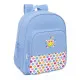 School Bag Smiley Joyful Blue Multicolour 32 x 38 x 12 cm