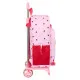 School Rucksack with Wheels Minnie Mouse Naive Pink 33 x 42 x 14 cm
