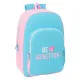 Mochila Escolar Benetton Unique Rosa Turquesa 30 x 46 x 14 cm
