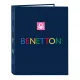 Ring binder Benetton Damero Navy Blue A4 26.5 x 33 x 4 cm