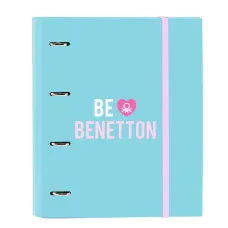 Ring binder Benetton Unique Pink Turquoise 27 x 32 x 3.5 cm