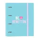 Ring binder Benetton Unique Pink Turquoise 27 x 32 x 3.5 cm