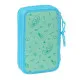 Plumier Doble Lilo & Stitch Aloha Turquesa 12.5 x 19.5 x 4 cm 28 piezas