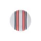 Dinnerware Set Beverly Hills Polo Club Blue Red Porcelain Stripes 12 Pieces
