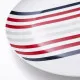 Dinnerware Set Beverly Hills Polo Club Blue Red Porcelain Stripes 12 Pieces