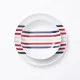 Dinnerware Set Beverly Hills Polo Club Blue Red Porcelain Stripes 12 Pieces
