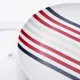 Dinnerware Set Beverly Hills Polo Club Blue Red Porcelain Stripes 12 Pieces