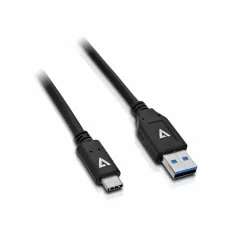 Cable USB A a USB-C V7 V7U2C-1M-BLK-1N Negro 1 m