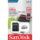Micro SD Memory Card with Adaptor SanDisk SDSQUNR-128G-GN3MA C10 80 MB/s-100 MB/s 128 GB