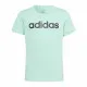 Child's Short Sleeve T-Shirt Adidas Linear Logo Green Aquamarine