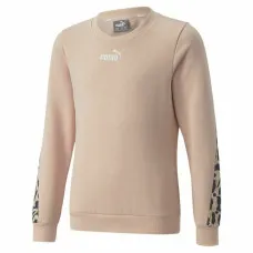Sudadera sin Capucha Niña Puma Alpha Crew Neck Beige Leopardo Rosa