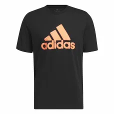 Camiseta de Manga Corta Hombre Adidas Logo Negro (L)