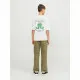 Camiseta de Manga Corta Infantil Jack & Jones Jorcole Back Print Blanco Verde