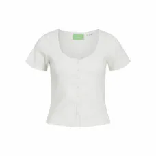 Camiseta de Manga Corta Mujer Jack & Jones Jxlucinda Str Ss  Blanco
