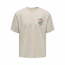 Camiseta de Manga Corta Hombre Only & Sons Onsdisney Life Rlx Beige