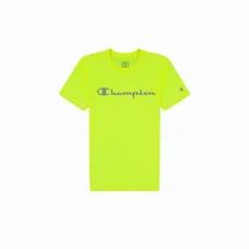 Camiseta de Manga Corta Hombre Champion Crewneck Verde limón