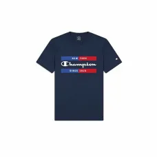 Camiseta de Manga Corta Hombre Champion Crewneck Azul