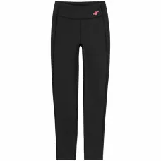 Long Sports Trousers 4F Quick-Drying Black Lady