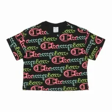 Camiseta de Manga Corta Mujer Champion Crewneck Croptop Negro