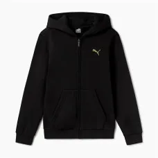 Chaqueta Infantil Puma Essentials+ Graphic Hoodie Fz Negro