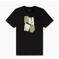 Camiseta de Manga Corta Infantil Puma Essentials+ Graphic Negro