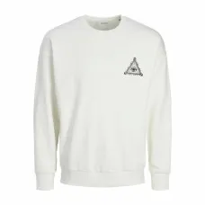 Sudadera sin Capucha Hombre Jack & Jones Jjmystic Blanco Marrón