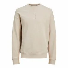 Sudadera sin Capucha Hombre Jack & Jones Jjmicah Neck Moonbeam Blanco