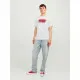 Camiseta de Manga Corta Hombre Jack & Jones tiley Blanco