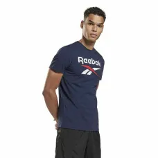 Camiseta de Manga Corta Hombre Reebok  Big Logo  Azul oscuro