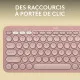 Teclado Bluetooth con Soporte para Tablet Logitech K380 Francés Rosa AZERTY