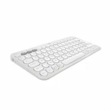 Teclado Bluetooth con Soporte para Tablet Logitech K380 Francés Blanco AZERTY