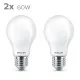 LED lamp Philips Classic Standard 60 W White E E27 (2700 K) (2 Units)