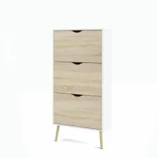 Zapatero Blanco Madera Roble 70,2 x 23,9 x 138,9 cm