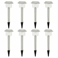 Lámpara solar Lumisky Alesia LED Plateado Acero Inoxidable Blanco Frío (8 Unidades)