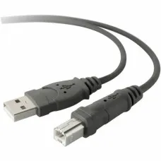 Cable USB 2.0 Belkin F3U154BT3M Impresora 3 m Negro Gris