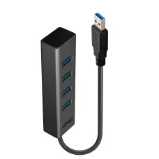 Hub USB LINDY 43324 Negro