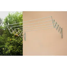 Tendedero Retráctil De pared Acero Blanco Epoxi (100 x 70 x 23 cm)