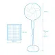 Ventilador de Pie EDM 33523 Blanco 25 W Solar