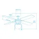 Ceiling Fan with Light EDM 33801 Caribe Silver 50 W